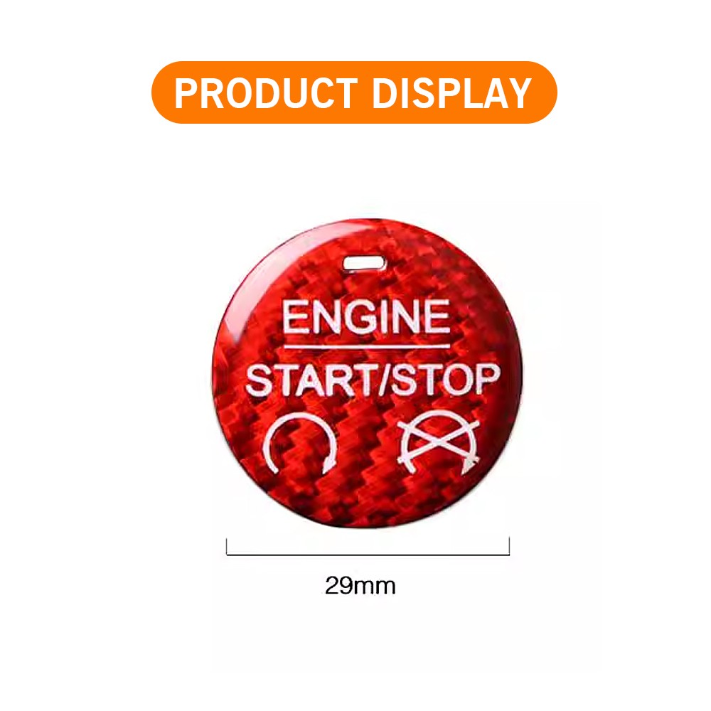 Carbon Fiber Engine Start Stop Button Switch Cover Trim For Ford Mustang 2015+🚘