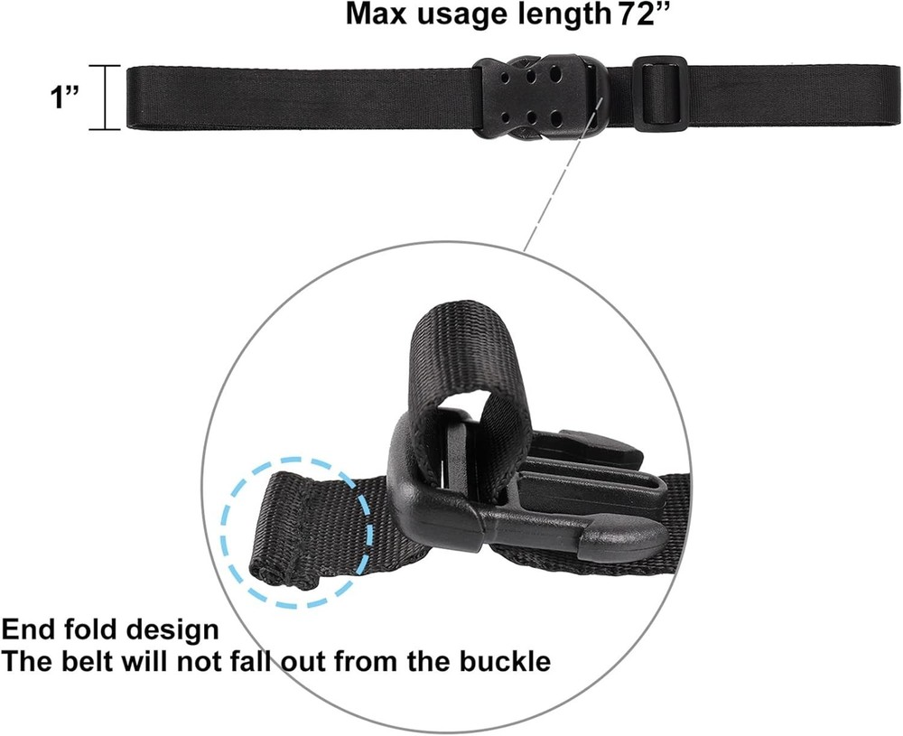 Versatile 40" Adjustable Nylon Utility Straps - Quick-Release Buckles, 2 Pack