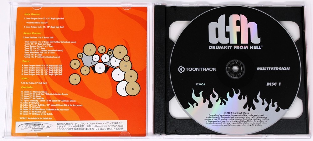 Toontrack Drumkit From Hell EXS24 Gigasampler Halion Sound Library/Sampling 2 CD