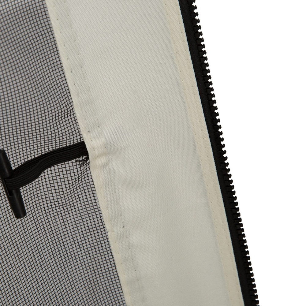 Gazebo Replacement Netting: 4 Black Panels, 13.2'x6.8', Nylon Mesh + Polyester