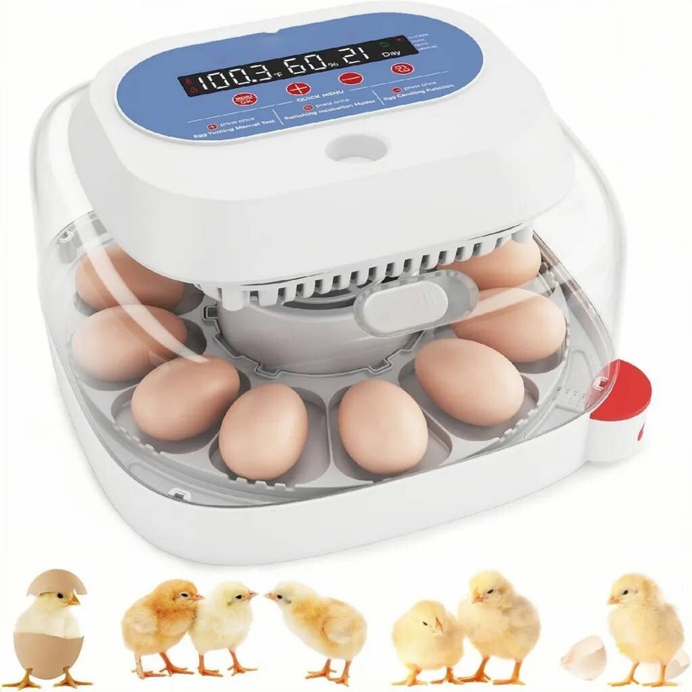 12/24 Egg Digital Incubators for Hatching Eggs 4 Modes w/ Automatic Egg Turning