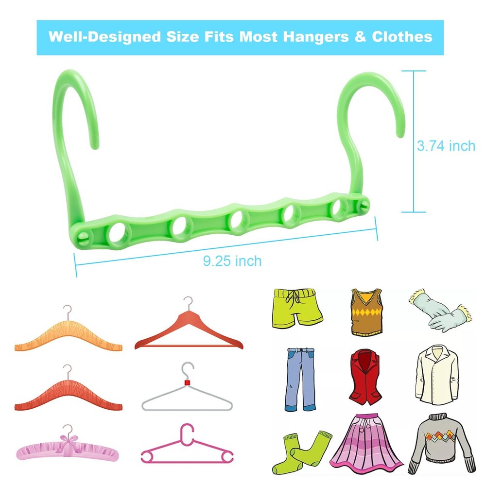 10 Pcs Magic Hangers Space Saving Clothes Organizer for College Doorm Essentials