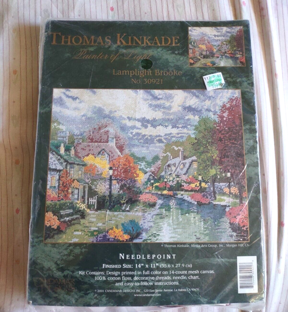 Candamar Thomas Kinkade Lamplight Brooke Needlepoint Kit 2001
