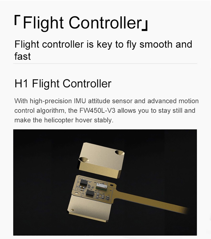 Fly Wing FW450L V3 6CH GPS 3D Automatic Return Hovering RC Helicopter RTF US
