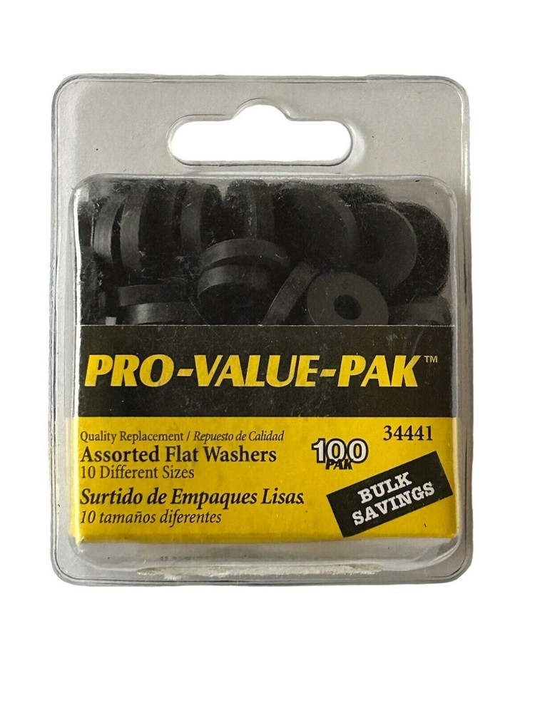 DANCO 34441 Assorted Flat Washers 10 Different Sizes - 100 Pcs - New