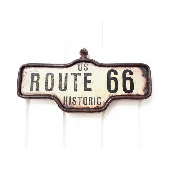 Route 66 Historic Sign Metal Wall Decor Vintage. Rustic, man cave, industrial