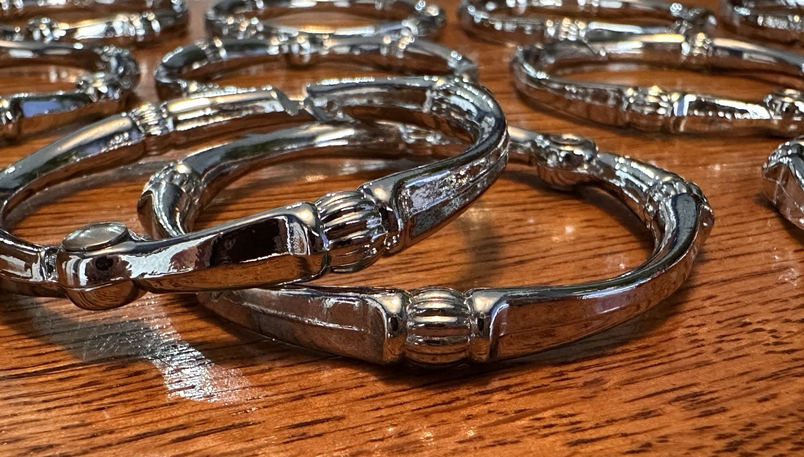 Vintage Set of 12 Silver-tone Metal 2” Shower Curtain Rings