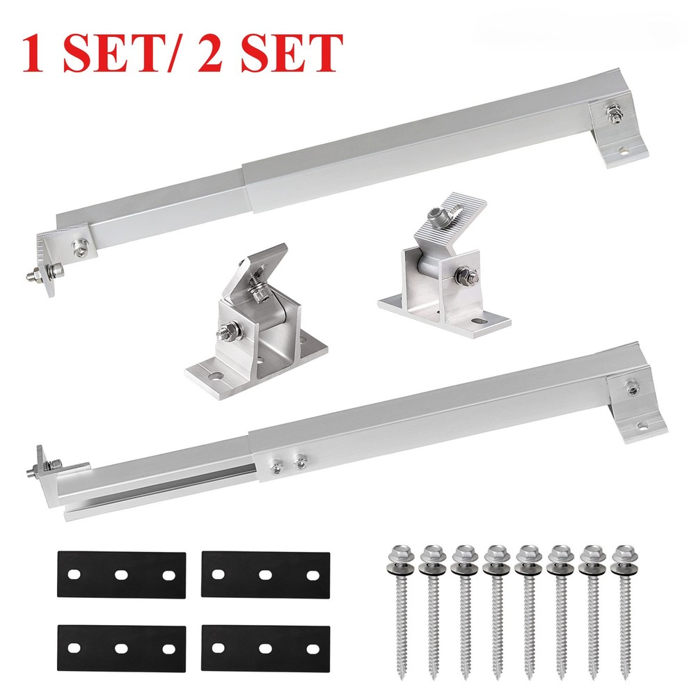 2/4x Adjustable Solar Panel RV Tilt Mount Brackets Flat Surface Frame for Roof