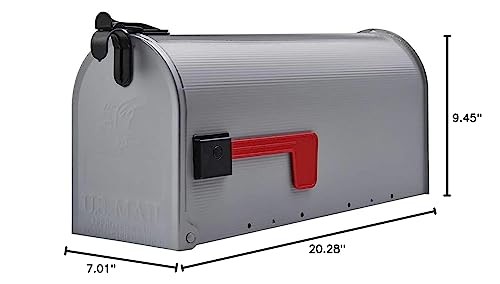 Medium Gray Rural Box Mail Storage Galvanized Steel - -