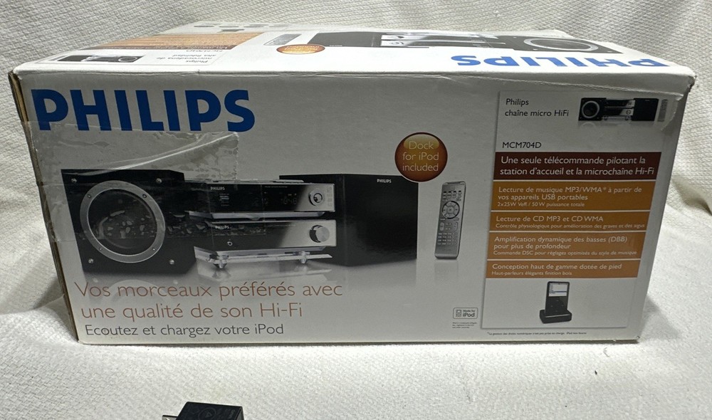 Philips MCM 704D micro audio system - TESTED and WORKS, No REMOTE..((A-3))