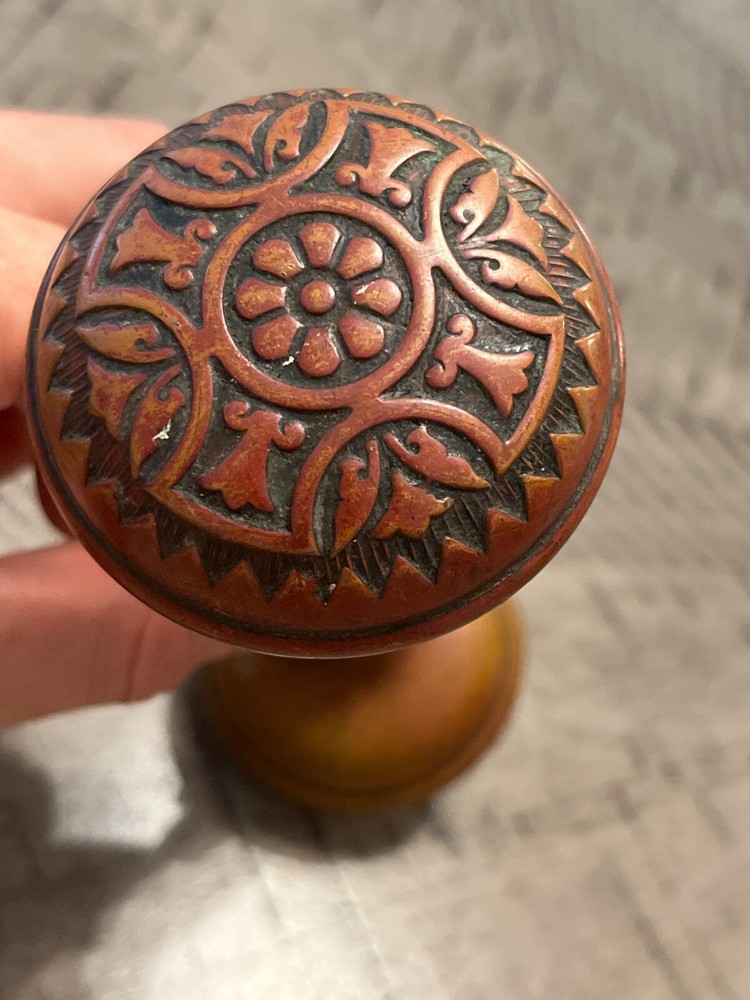 Victorian Eastlake bronze brass exquisite door handle knobs matched 050625bCCZDE