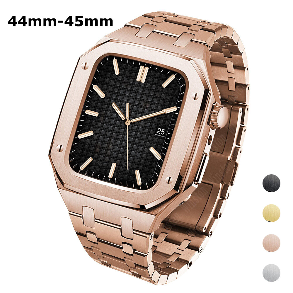For Apple Watch 9 8 7 6 Mod Kit Armor Protective Case Band Strap Cover 44mm 45mm