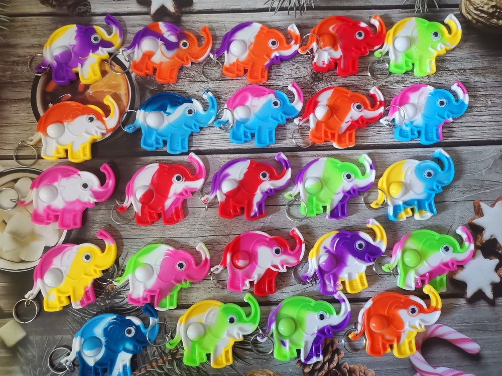 PSDFH 24 Packs Funny Present Unique Mini Elephant Assorted fidgets Bubble...