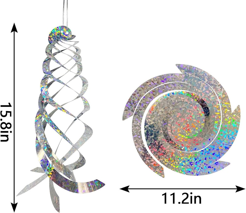 Durable 4Pcs Spiral Bird Deterrent Reflectors - Decorative & Functional