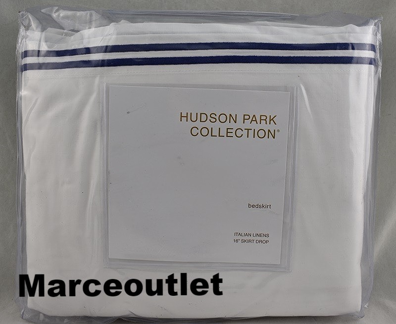 Hudson Park Classic Linens Egyptian Cotton Percale KING Bedskirt Marine