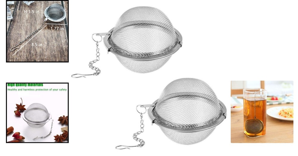 Elegant 2Pcs Mesh Tea Infuser - Durable Stainless Steel Diffuser for Loose Leaf