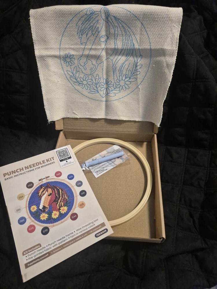 TEKWAVE Punch Needle Kit for beginners, which includes a punch needle tool,...