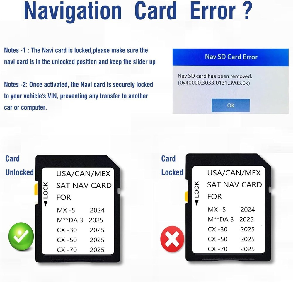 Mazda 2025-2026 Navigation Memory Card - Class 10 GPS Map Storage Solution