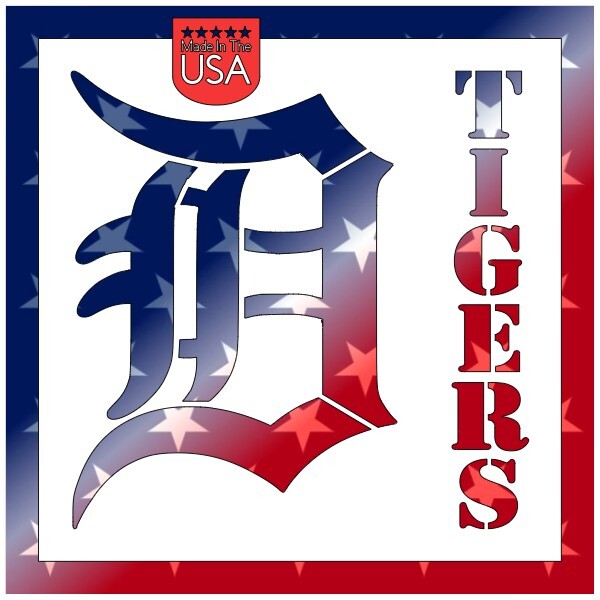 4"x4" Clear Plastic Stencil - Detroit Tigers (MCA64)*****