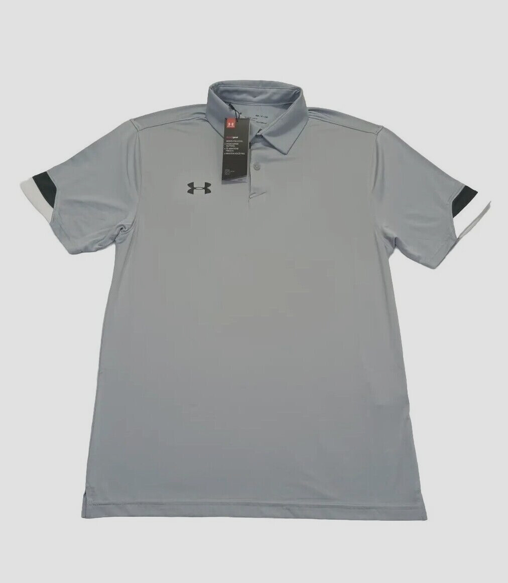 Under Armour Trophy HeatGear Gray Golf Polo Shirt Men’s M