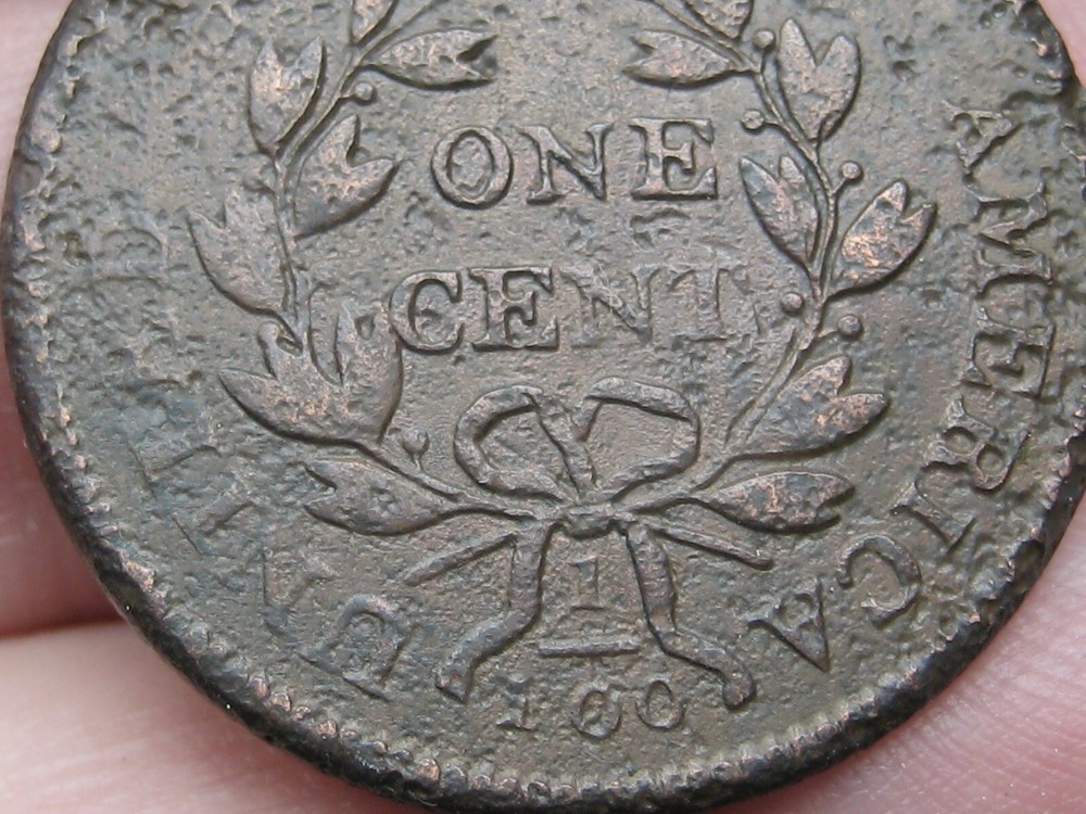 1801 United States Draped Bust Large Cent- Fine/VF Reverse Details