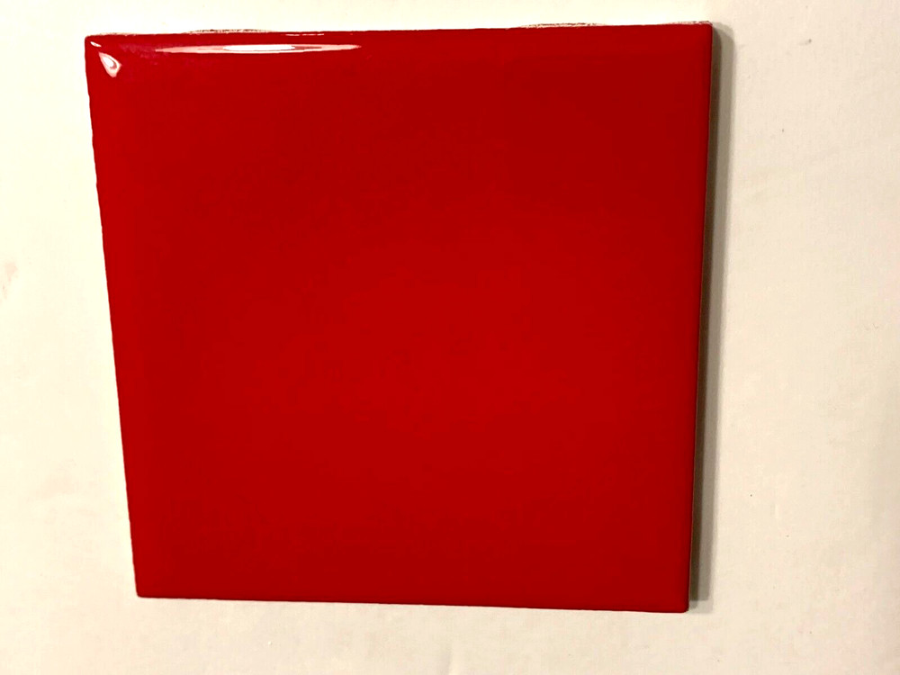 NEW AMERICAN OLEAN   4" x 4"  CHERRY RED S01 CRACKLE GLOSS  TILES