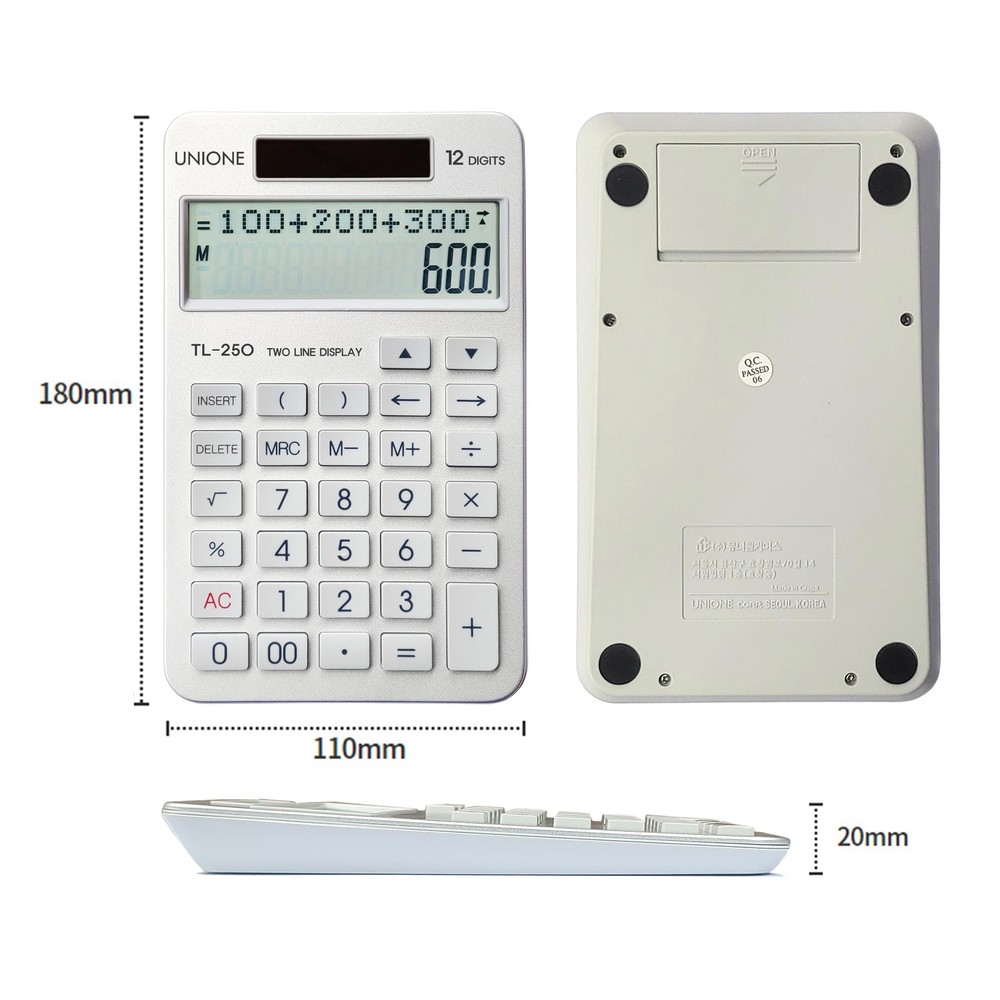 New, Two Line Display, Desktop Calculator. History Function- 30 Memories, Cal...