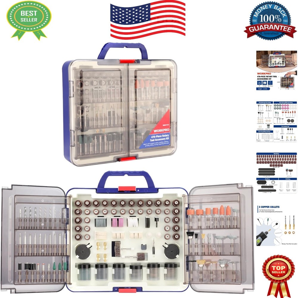 476-Piece Multi-Use Rotary Tool Accessories for Precision Cutting and Grinding