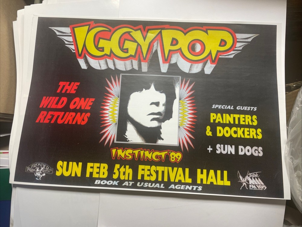 Iggy Pop Promo Poster Instinct ‘89-￼Painters&Dockers-Sun Dogs