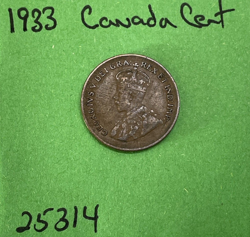 1933 Canada 🇨🇦 Small Cent 1c