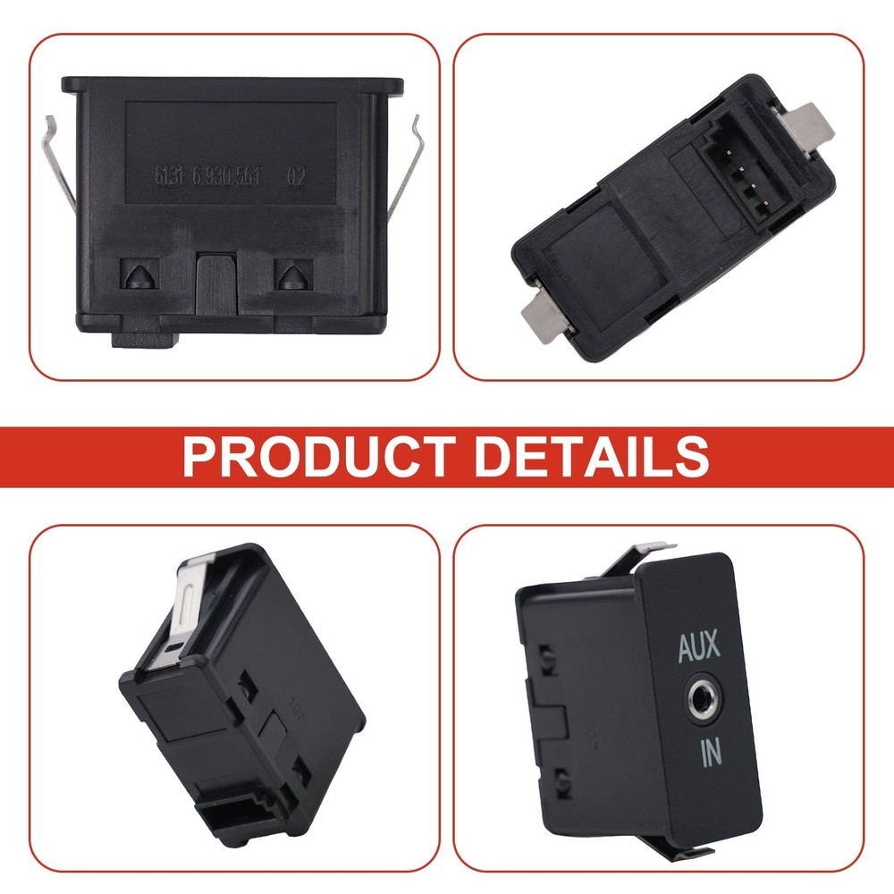 For-BMW 1 3 5 6 7 X3 For X5 SERIES E60 E61 E81 E87 E90 Audio Aux In Socket-Plug