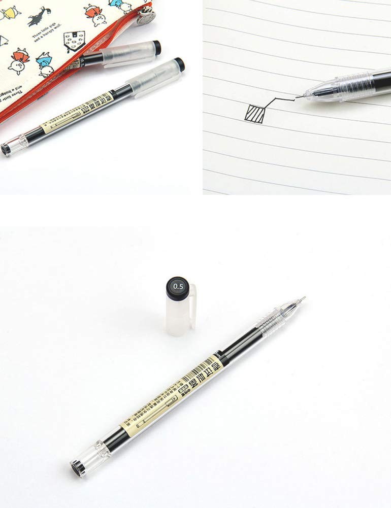 Gel Ink Pen 12 pack Extra Fine Point 0.5mm Black Office Writing Pens Durable