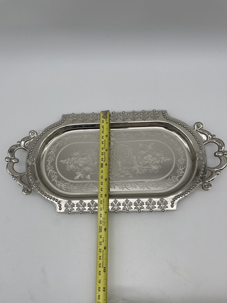 New Small Reusable Silver Plastic Hors D'oevres Favor Trays Retangular