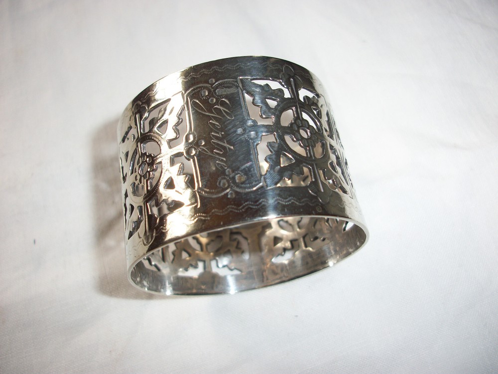 Vintage Solid Silver Napkin Ring Inscribed 'Gertye'