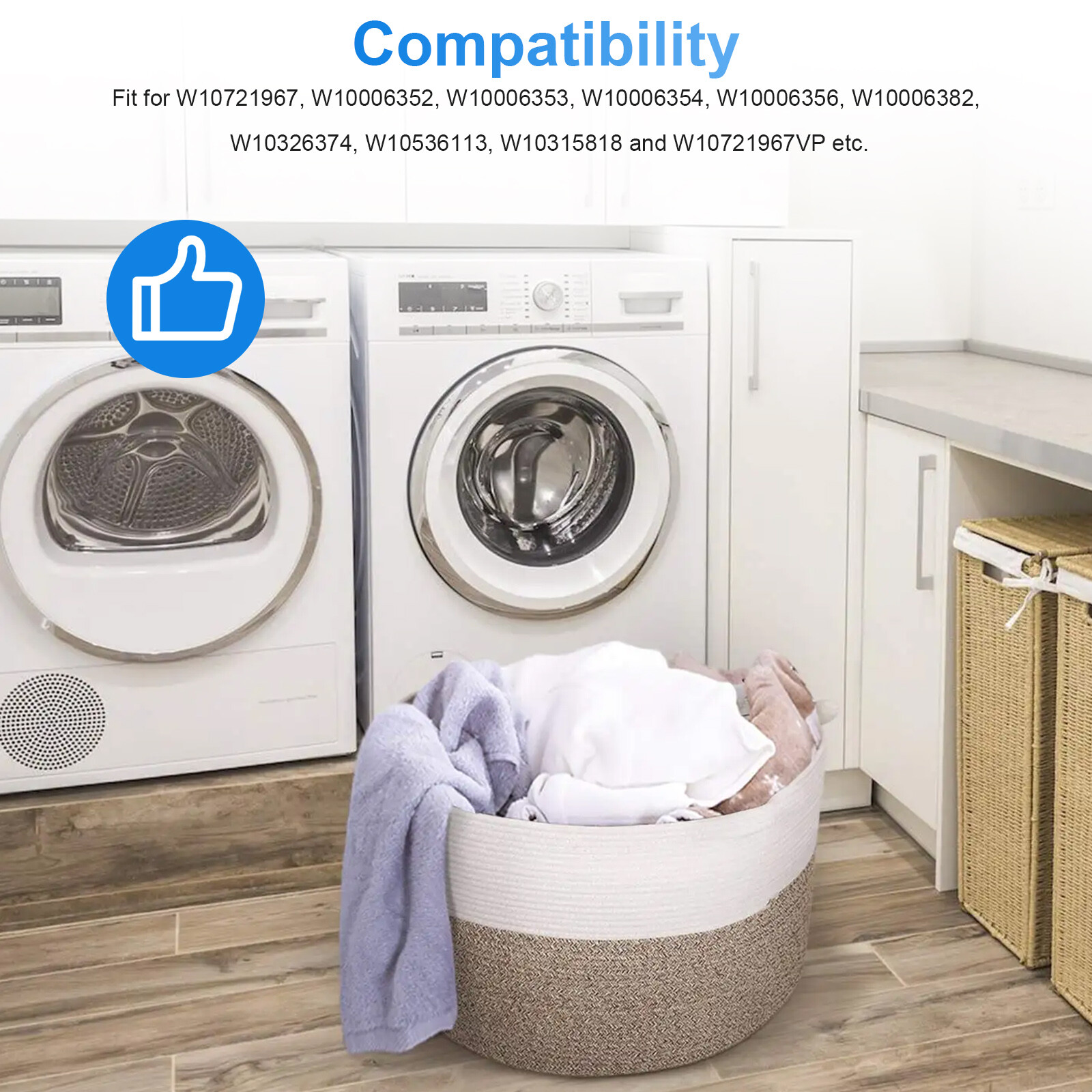 W10721967 Washer Pulley Clutch Kit & W10006384 Washing Drive Belt for Whirlpool