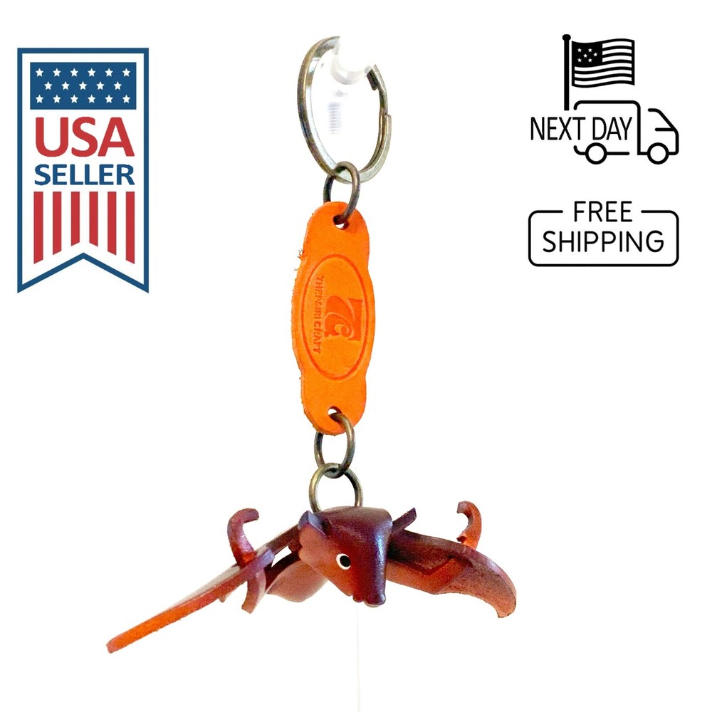 Bat Handmade Leather Keyring