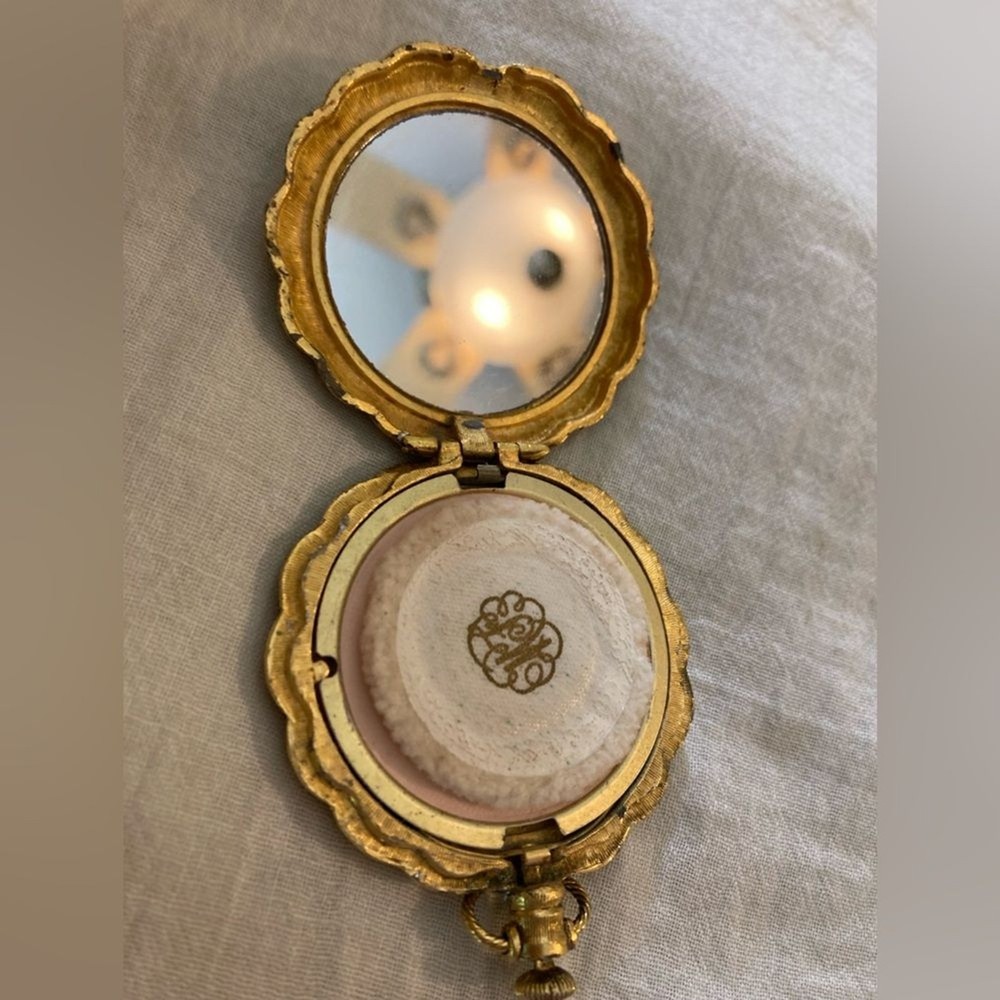 Vintage Compact Powder Old Etched