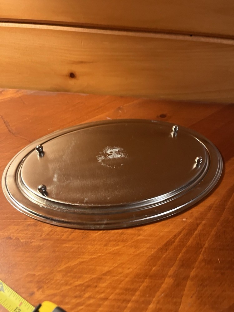 Vintage Mirrored Silverplate Footed OvalTray