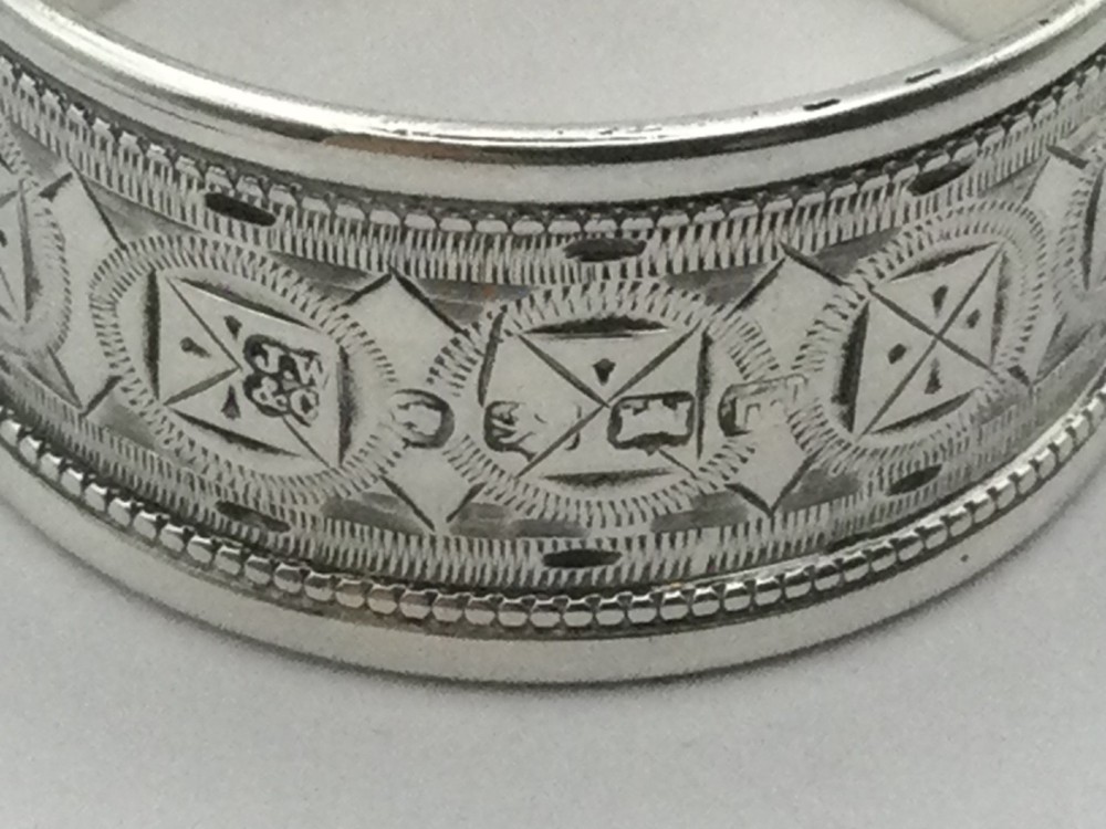 VICTORIAN STERLING SILVER NAPKIN RING, EXETER C1881