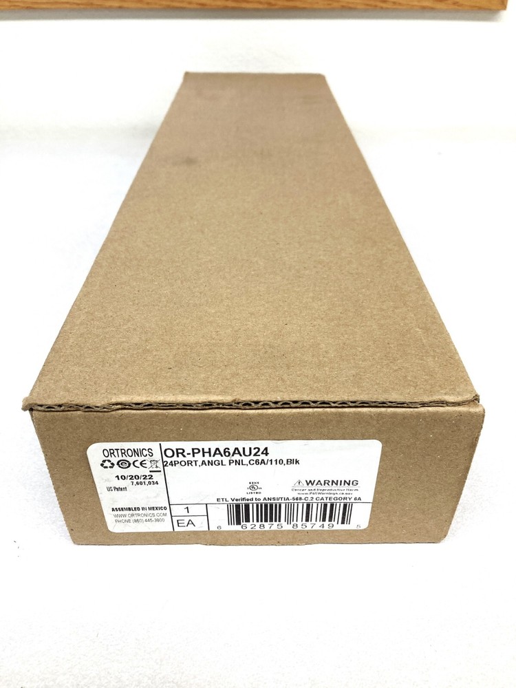 Ortronics OR-PHA6AU24 Clarity Cat6a Angled Patch Panel, 24 Port, New!