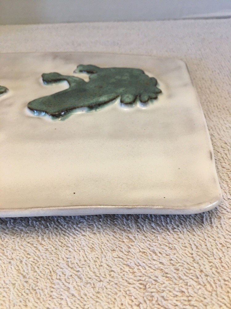 Frog Art Pottery Decor Piece Looks To Be Initialed & Dated 2014