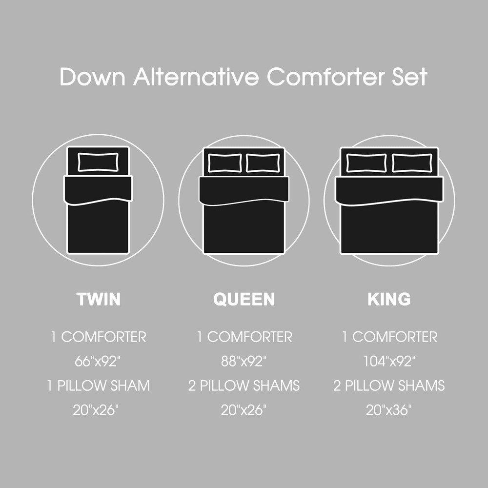 Basic Beyond Down Alternative Comforter Set Reversible Queen Black/Gray