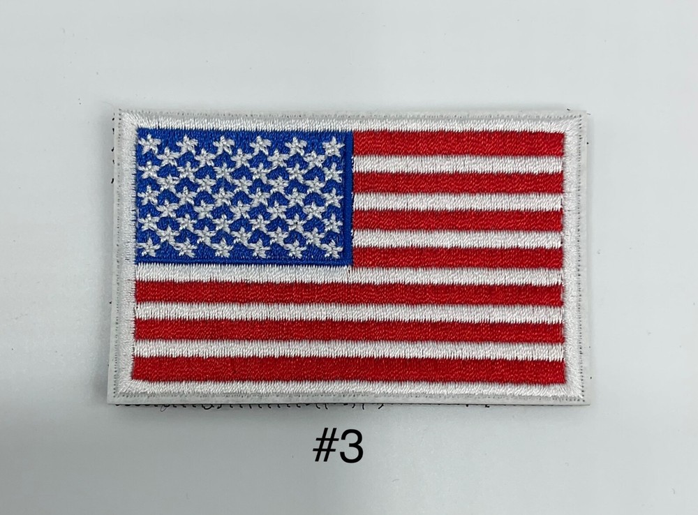 USA US Flag Forward Facing Patches 3x2"Morale HooK & Loop Fastener
