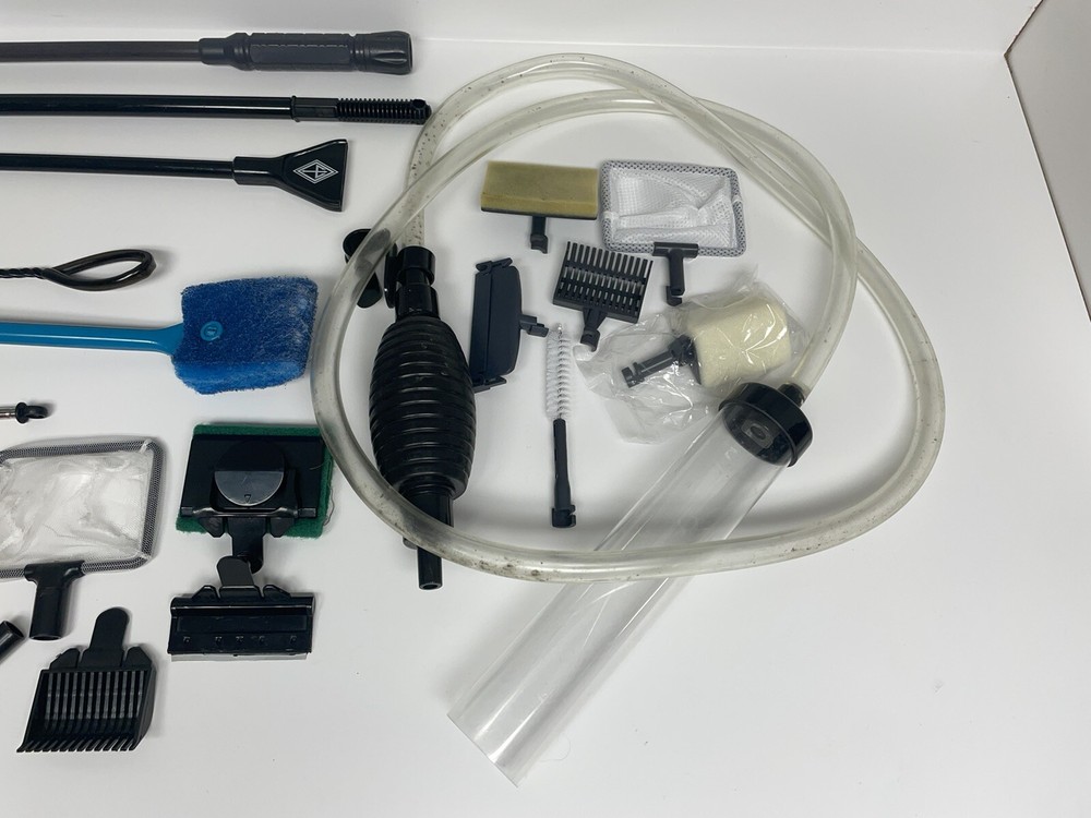 24pc Multifunction Aquarium Cleaning Tools Set - Siphon, Scrubbers, Nets, etc