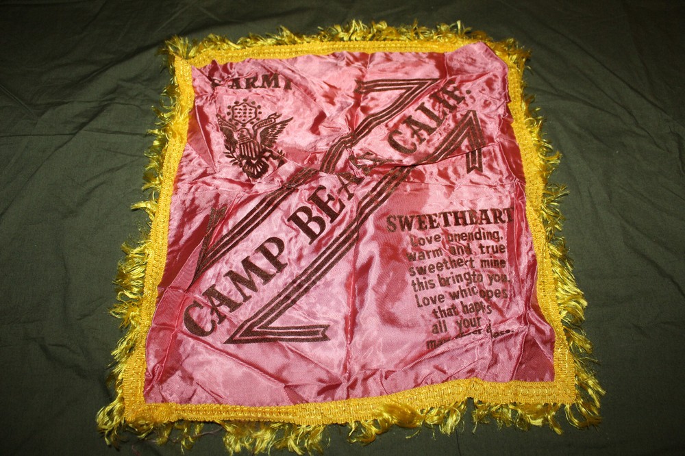 Original WW2 U.S. Army "Sweetheart" Camp Beale, Calif. Pillow Cover