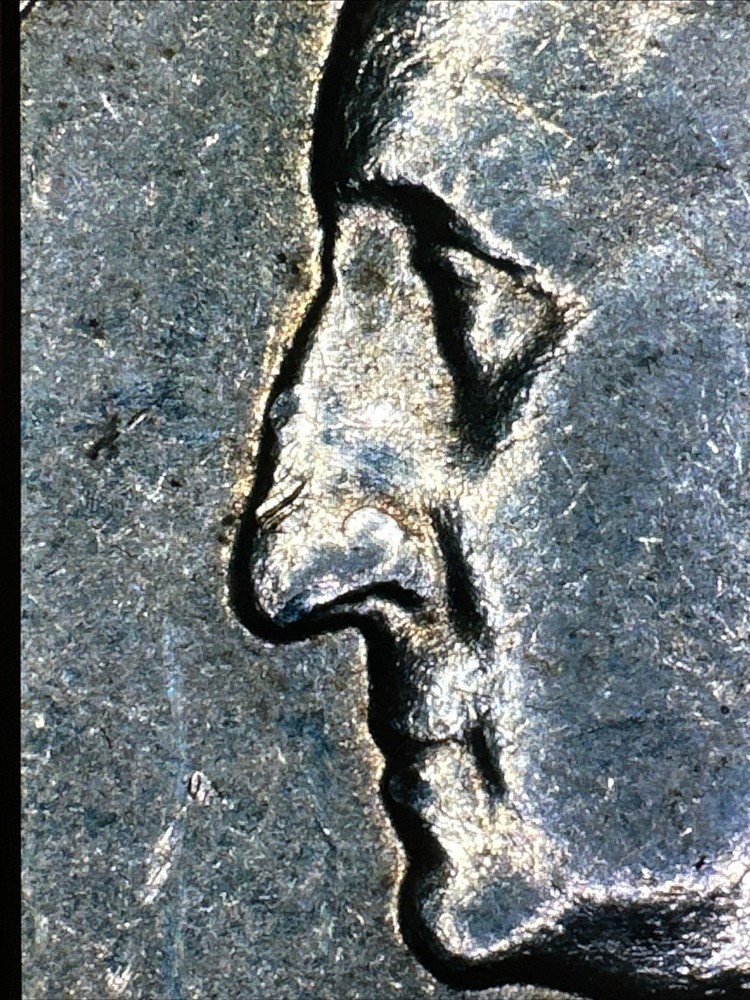 1984 P Quarter Reverse Major Grease Strike Through Error, Slightly Tilted