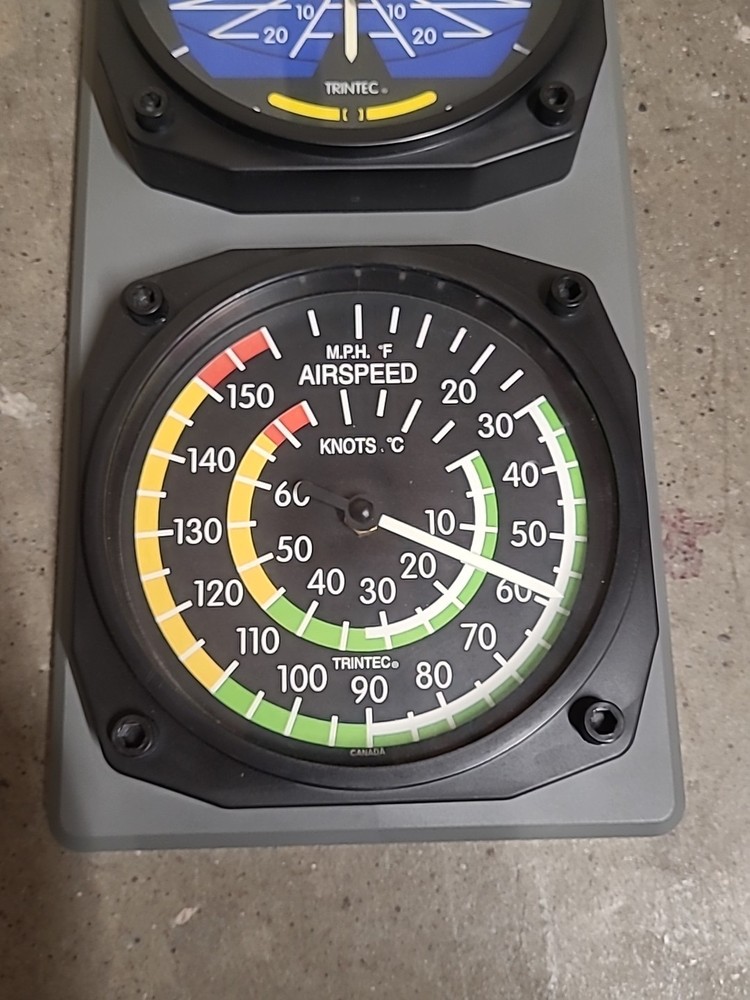 TRINTEC Artificial Horizon Clock & Airspeed Indicator Thermometer Console