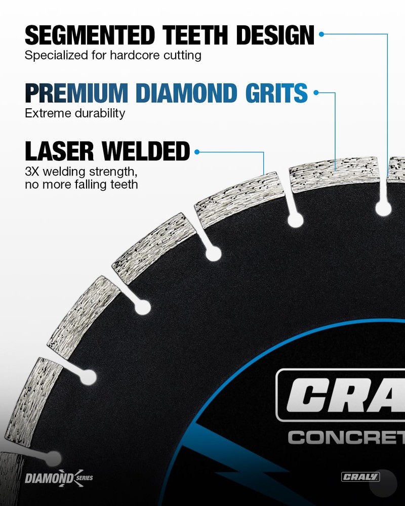 14 Inch Super Thin Segmented Diamond Blade, 1 in Arbor, 9'' Diamond Stone Bla...