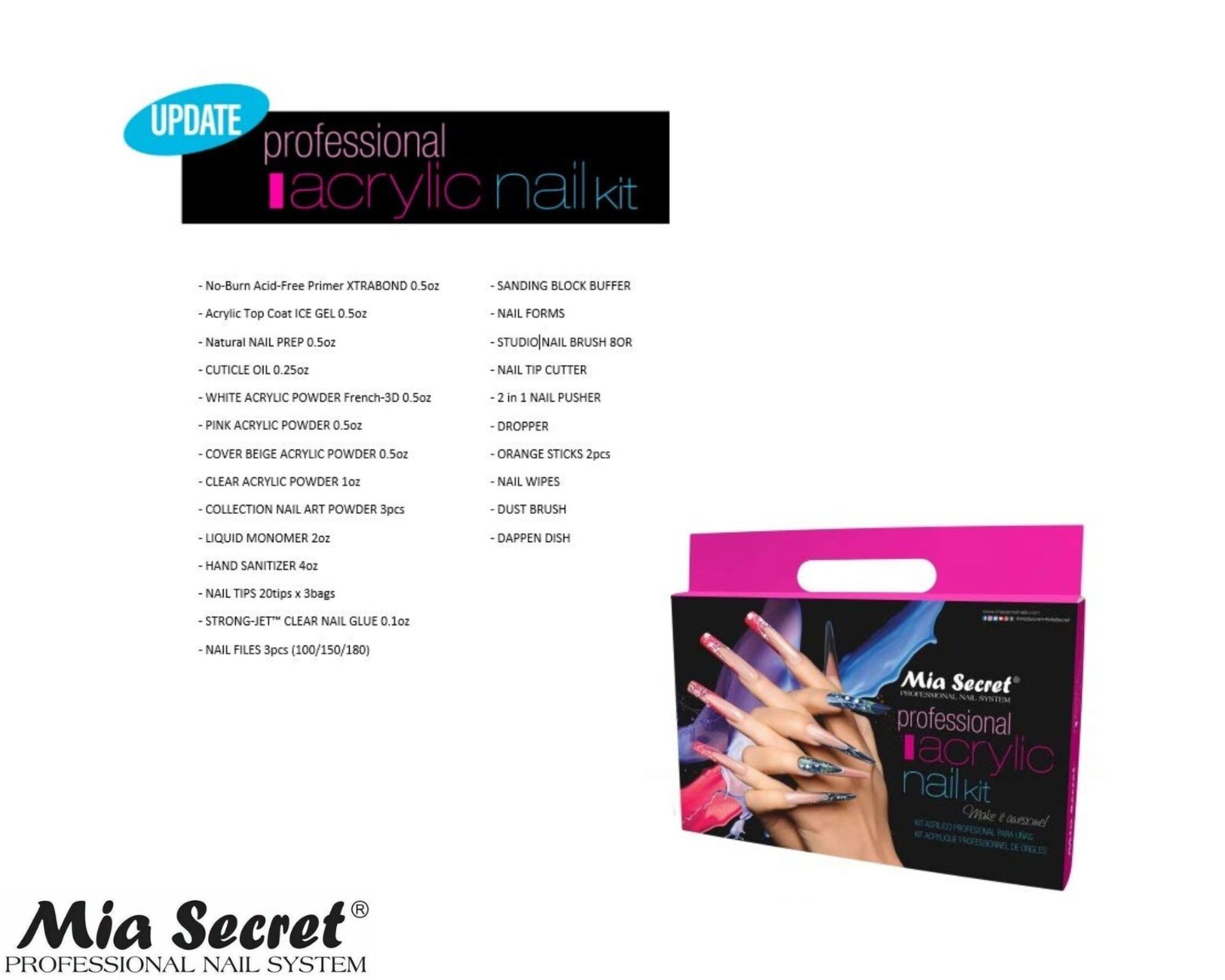 Mia Secret Professional Nail System Professional Acrylic Nail Kit