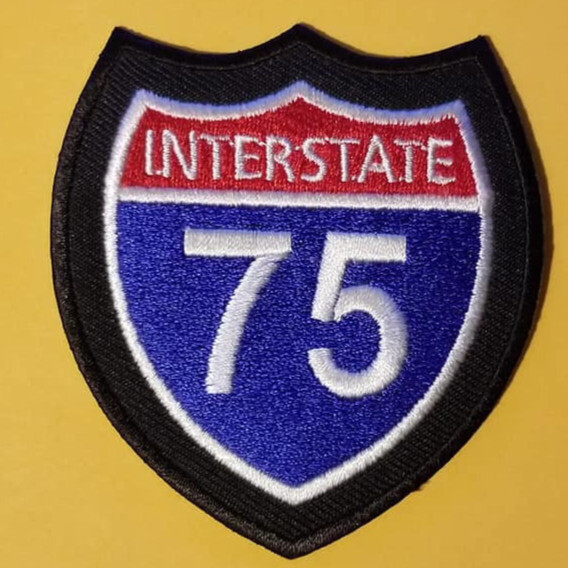 US Primary Interstate 75 Highway approx  2.75x3" Embroidered Patch